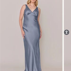 Elegant Blue Satin Gown